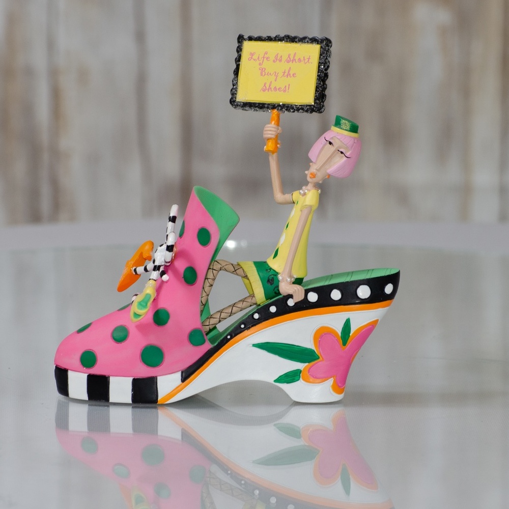 🌹Dolly Mama Shoe Figurine Life Is Short Buy Shoes